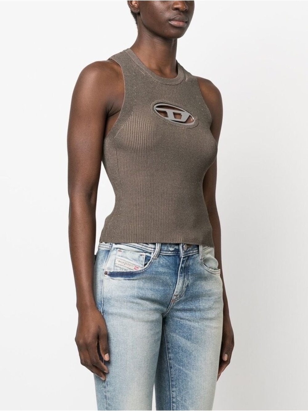 Diesel Taupe Ribbed Tank - Picture 2 of 6